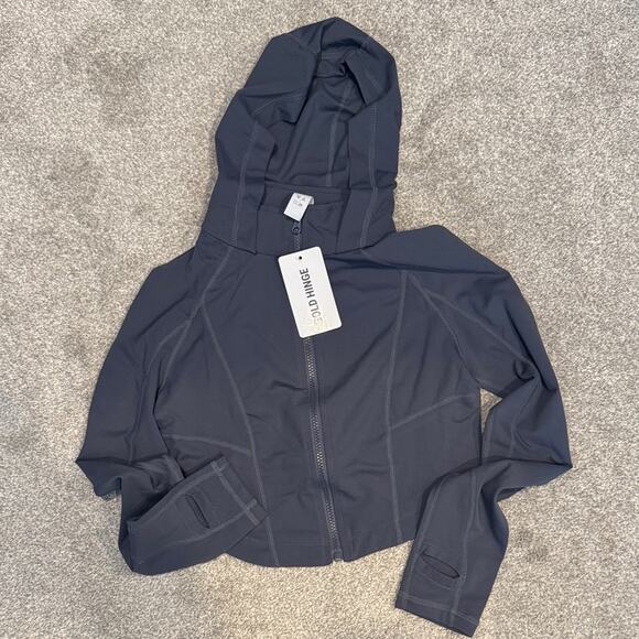 Gold Hinge NWT Women's Dark Gray Cropped Storm Jacket - Picture 1 of 3